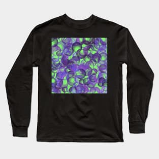 Purple Bubbles with Lime Green Abstract Long Sleeve T-Shirt